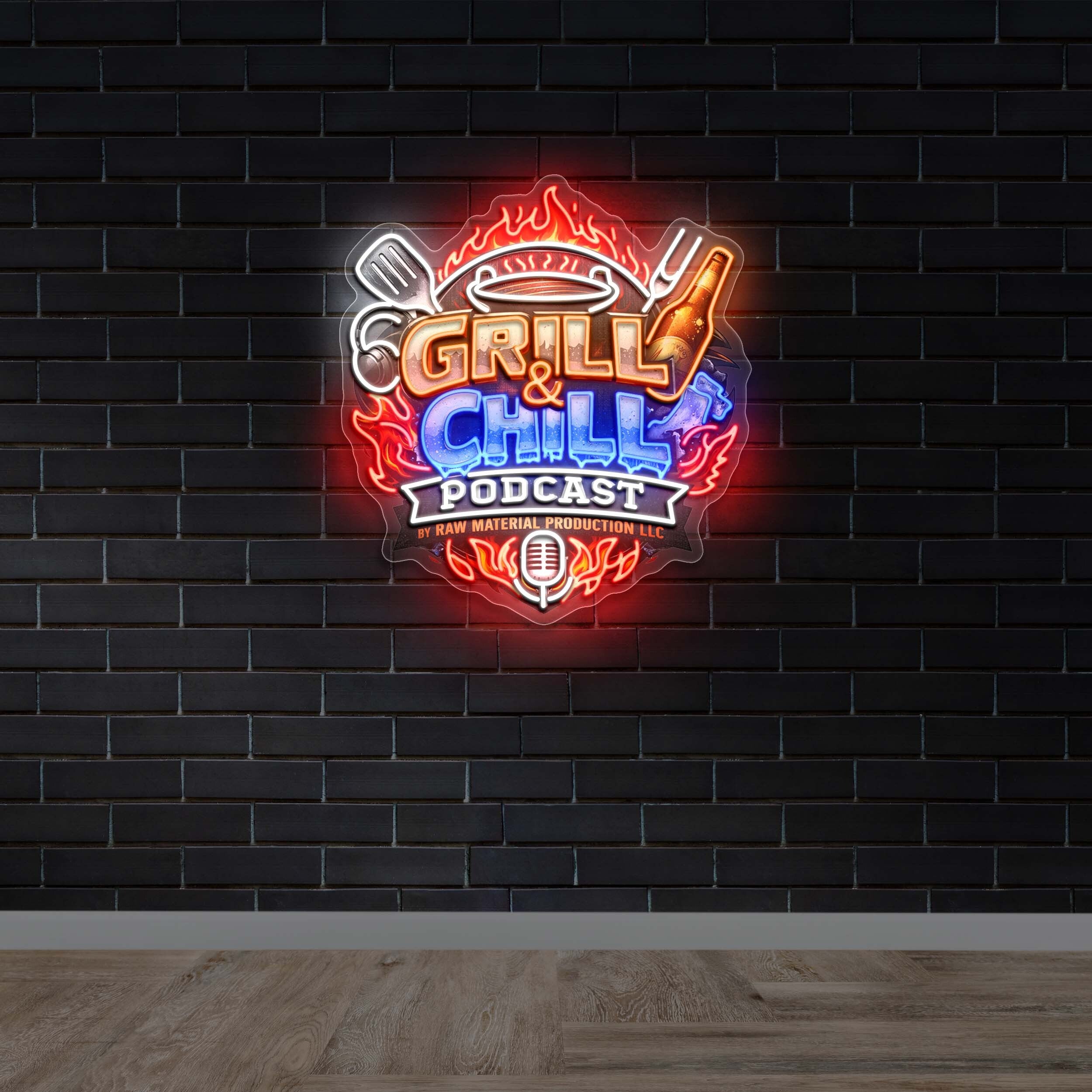GRILL & CHILL PODCAST - Premium Neon Artwork
