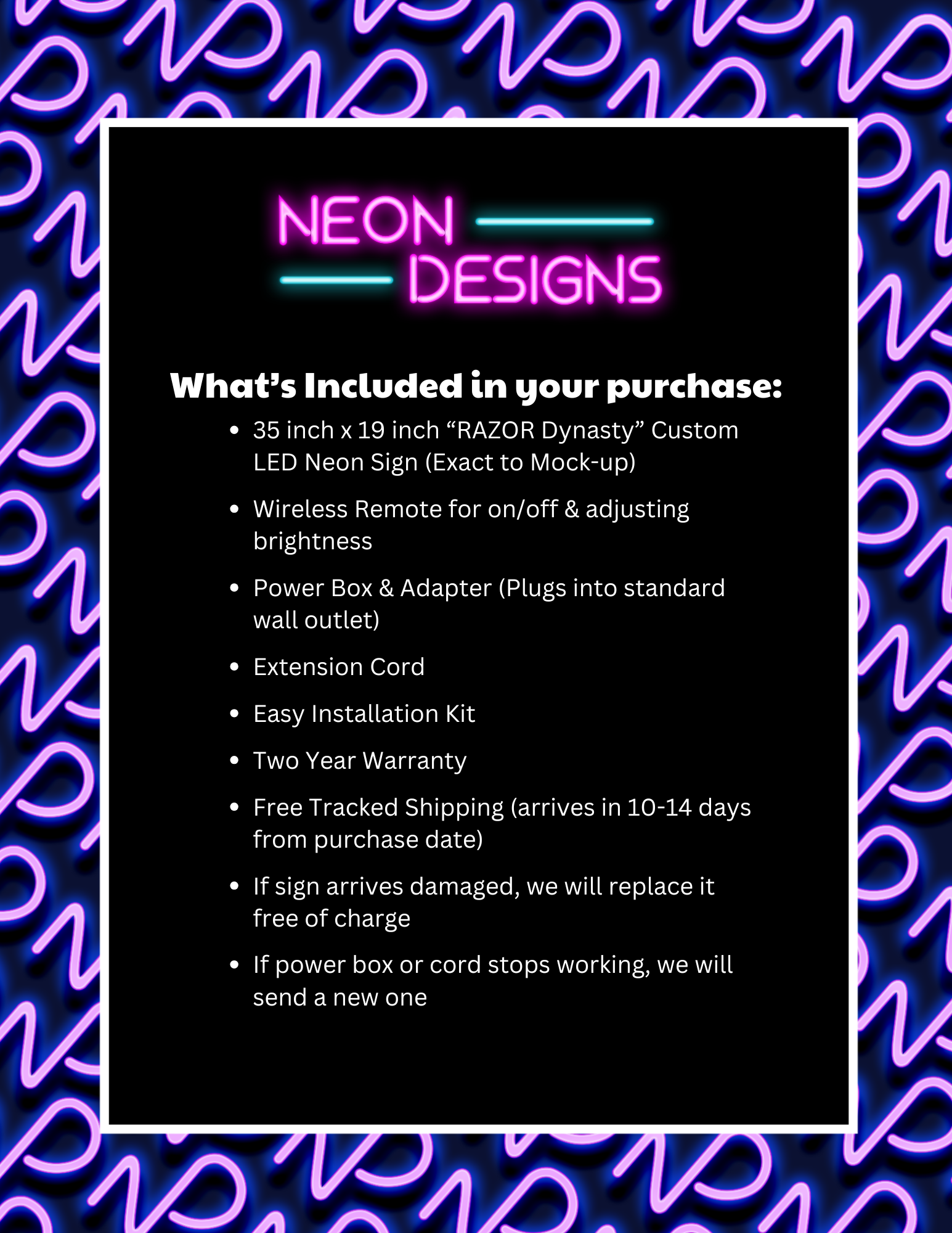 RAZOR Dynasty - Premium Neon Artwork