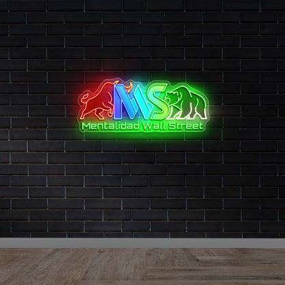 Mentalidad Wall Street - Premium Neon Artwork