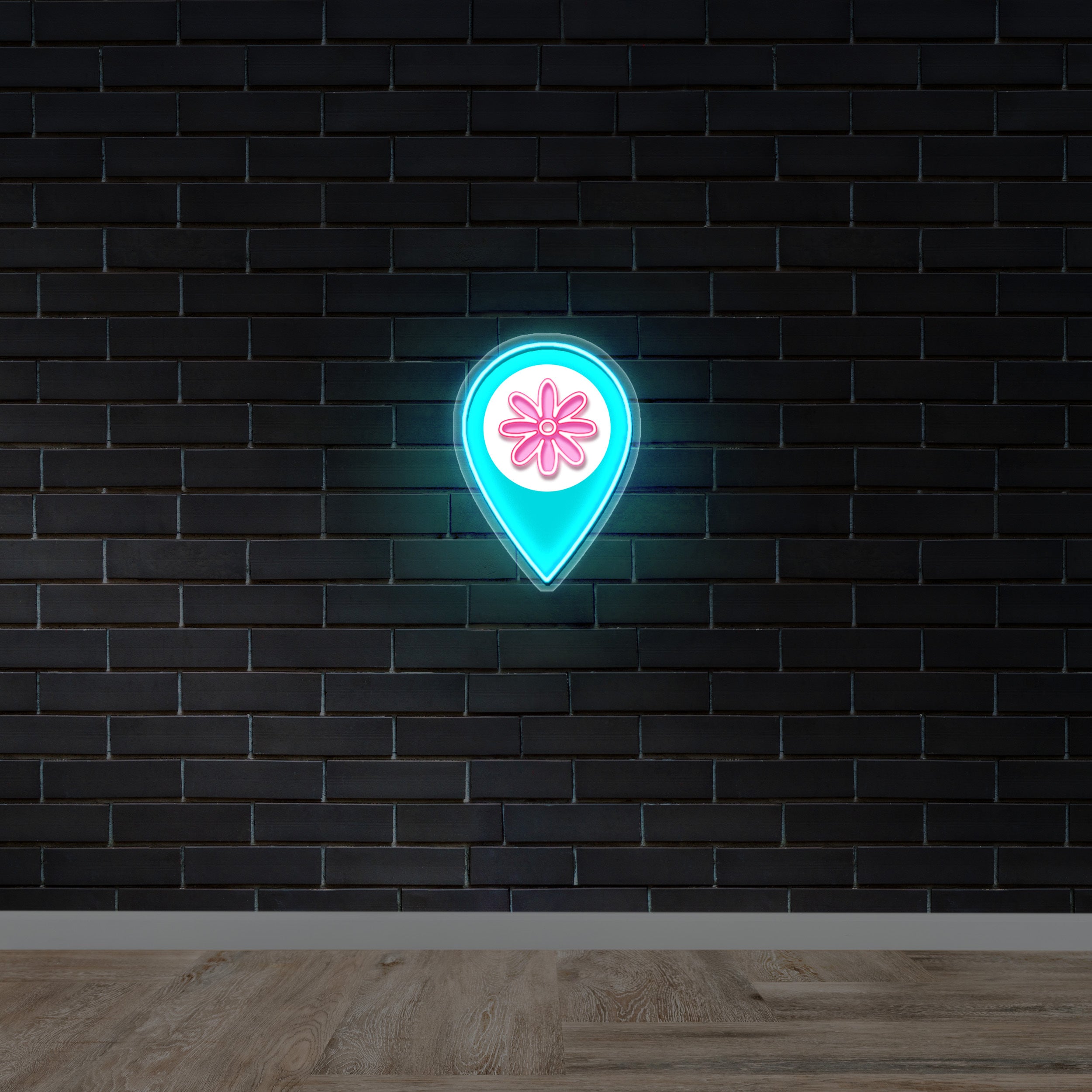 Flower Location Pin - Premium Neon Artwork