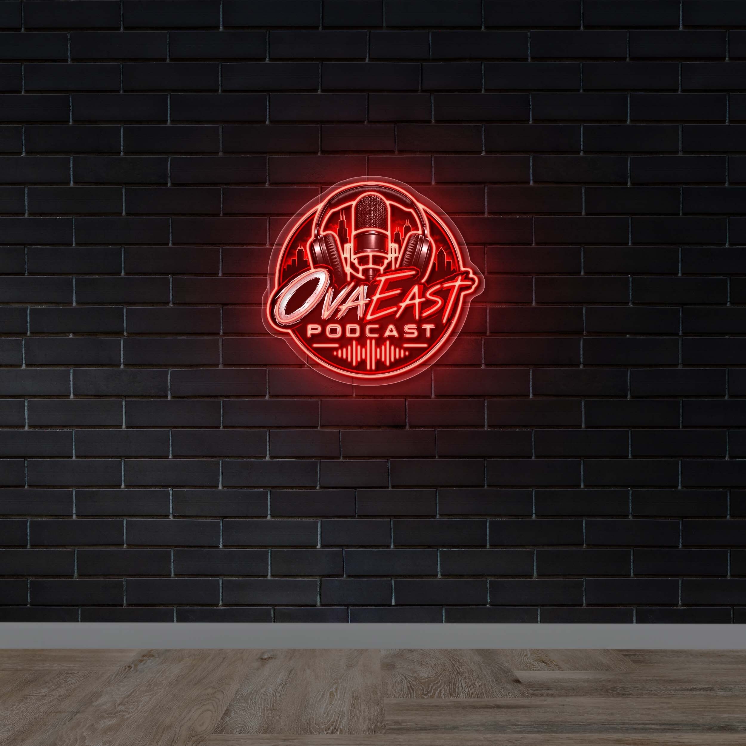 OvaEast Podcast - Premium Neon Artwork
