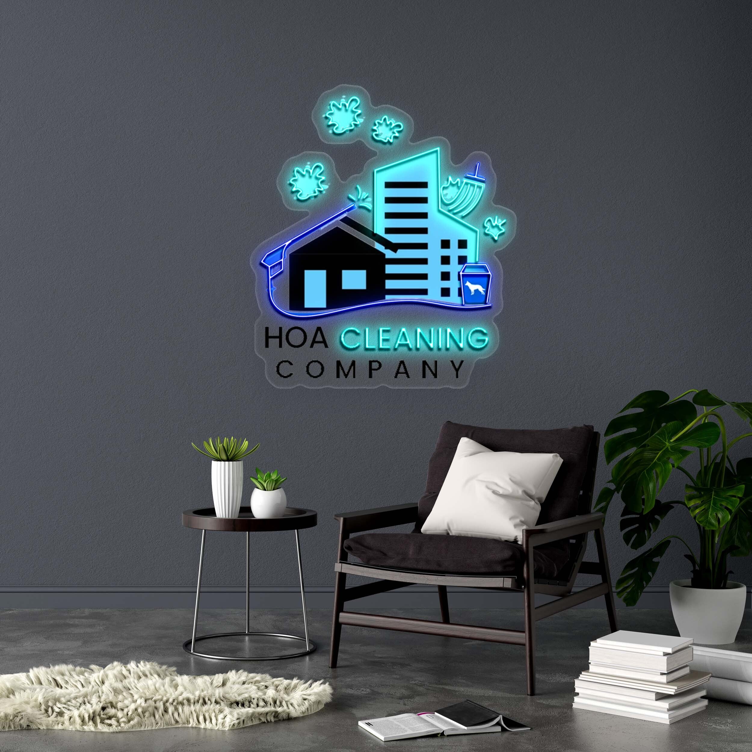 HOA CLEANING COMPANY - Premium Neon Artwork