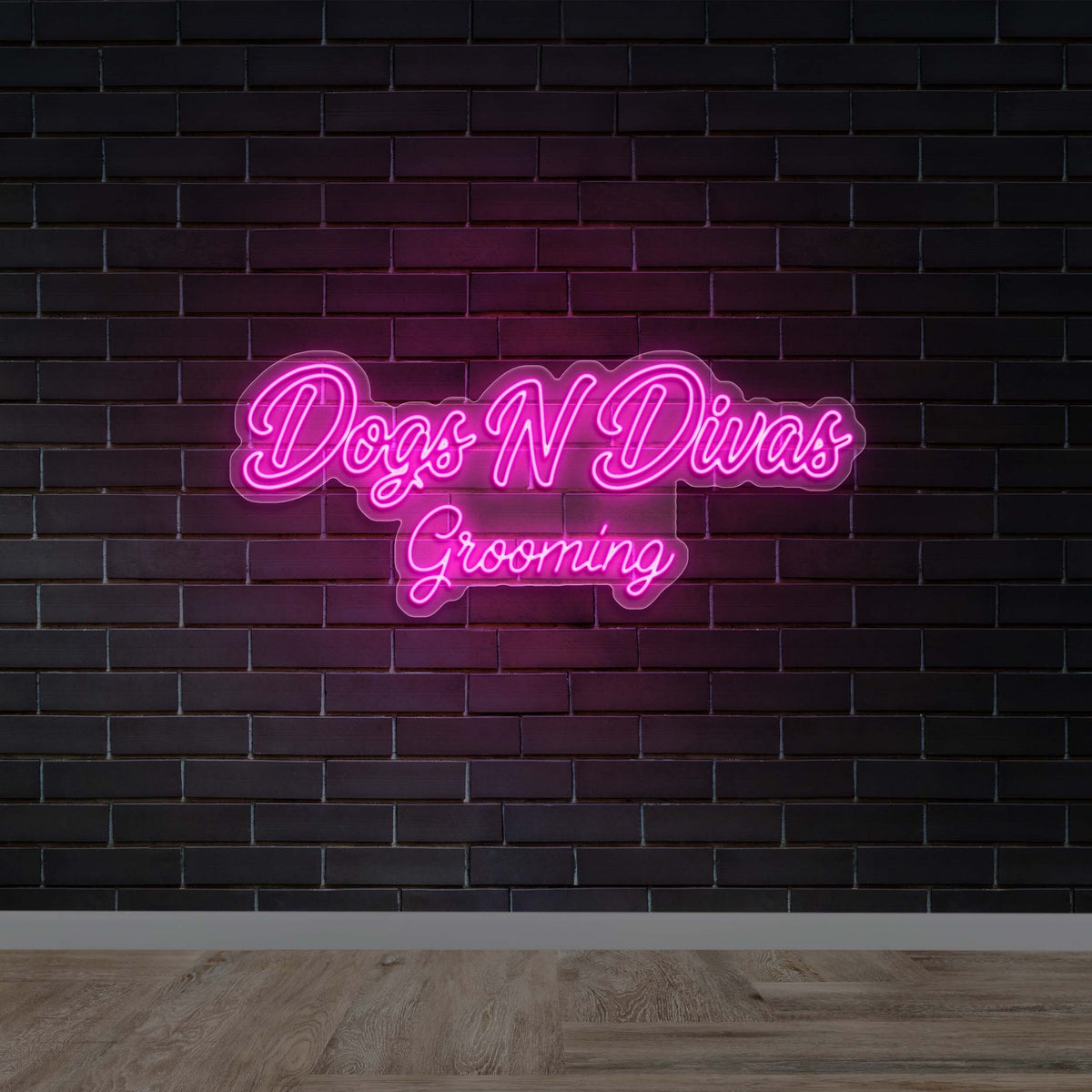 Dogs N Divas Grooming (version 2) - Premium Neon Artwork