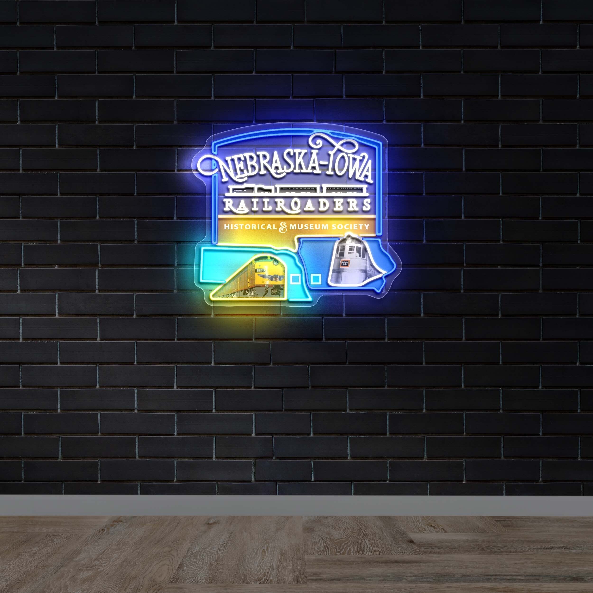 Nebraska Iowa Railroaders – Premium Neon Artwork