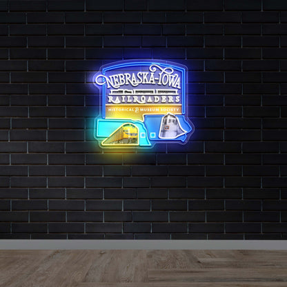 Nebraska Iowa Railroaders – Premium Neon Artwork