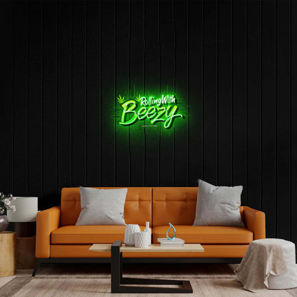 Rolling with Beezy - Premium Neon Artwork