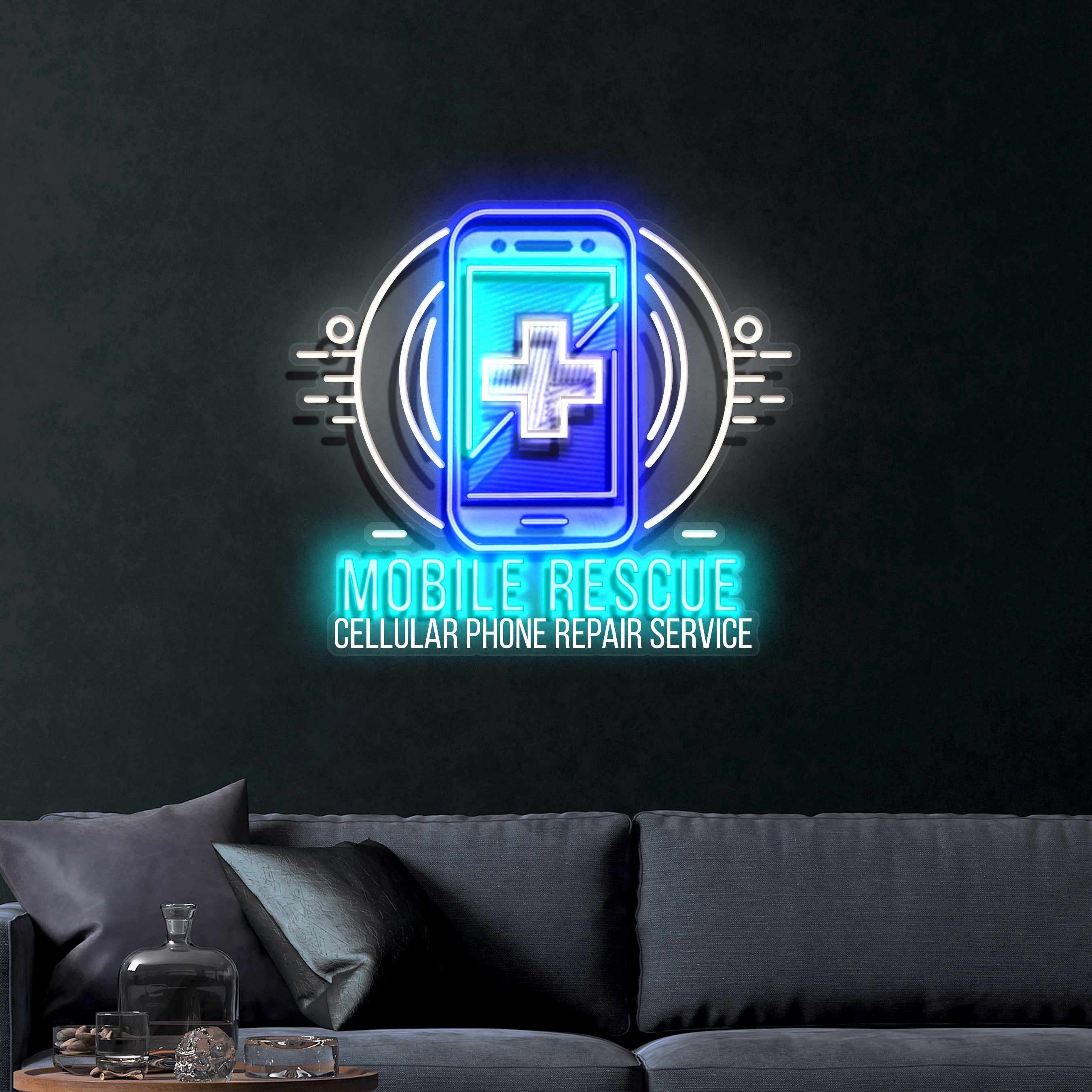Mobile Rescue – Premium Neon Artwork