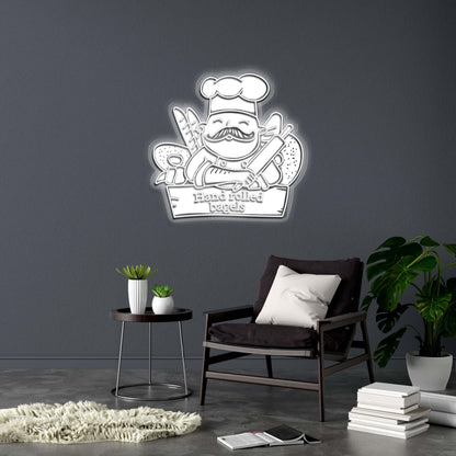 Hand rolled bagels - Premium Neon Artwork