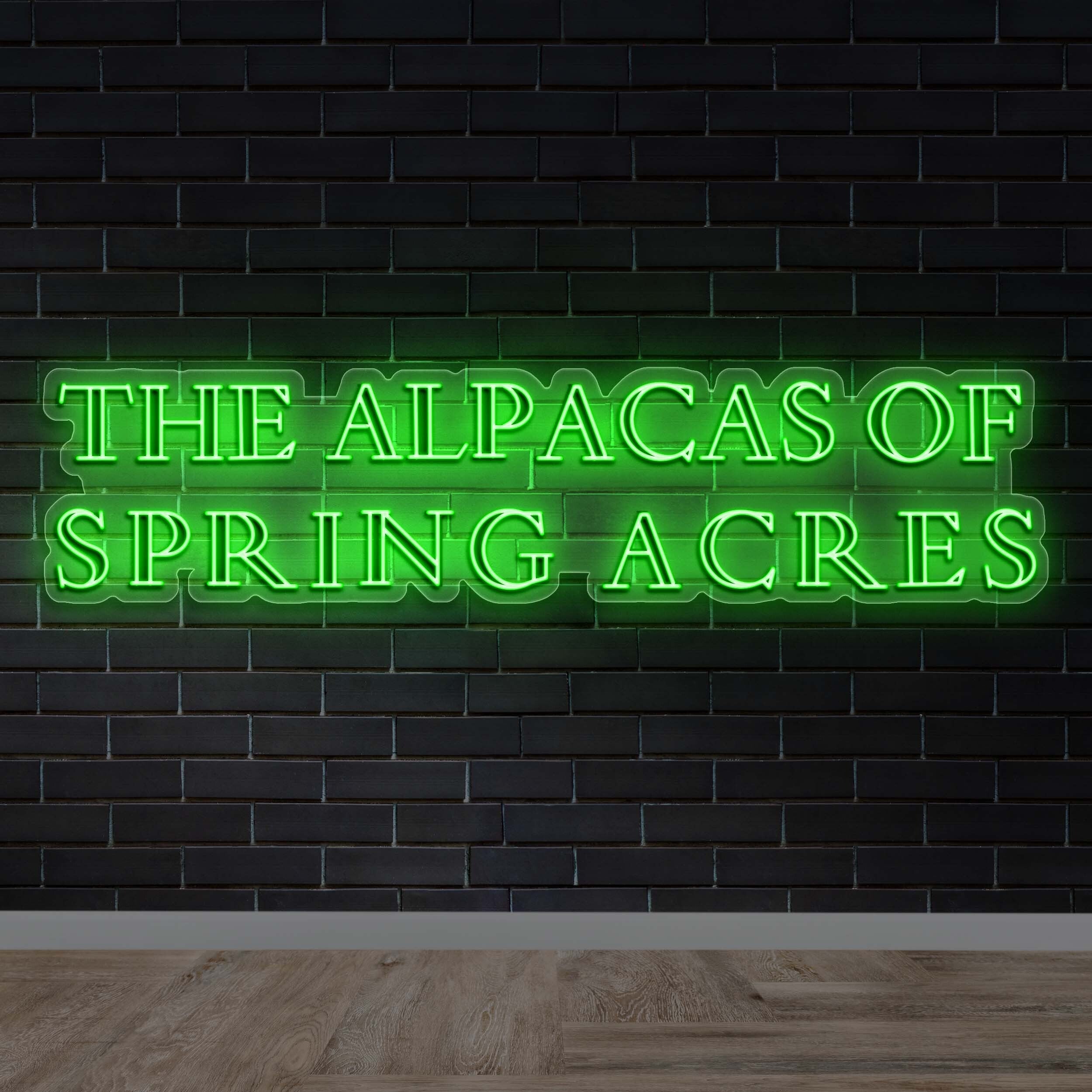 THE ALPACAS OF SPRING ACRES | Text only - Premium Neon Artwork