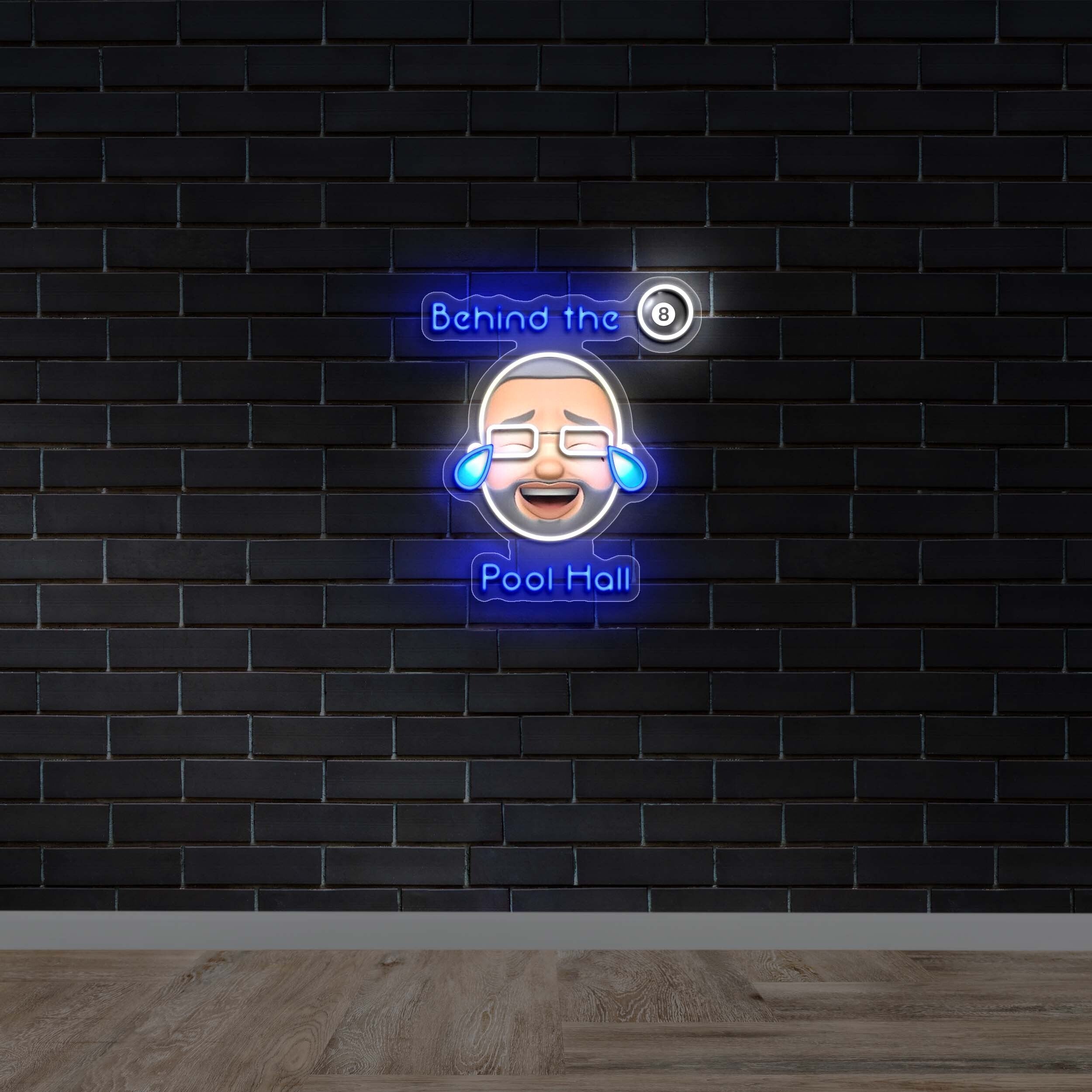 Behind the 8 Ball Pool Hall - Premium Neon Artwork