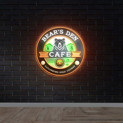 BEAR’s DEN CAFE - Premium Neon Artwork