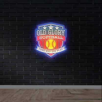 OLD GLORY SOFT BALL - Premium Neon Artwork