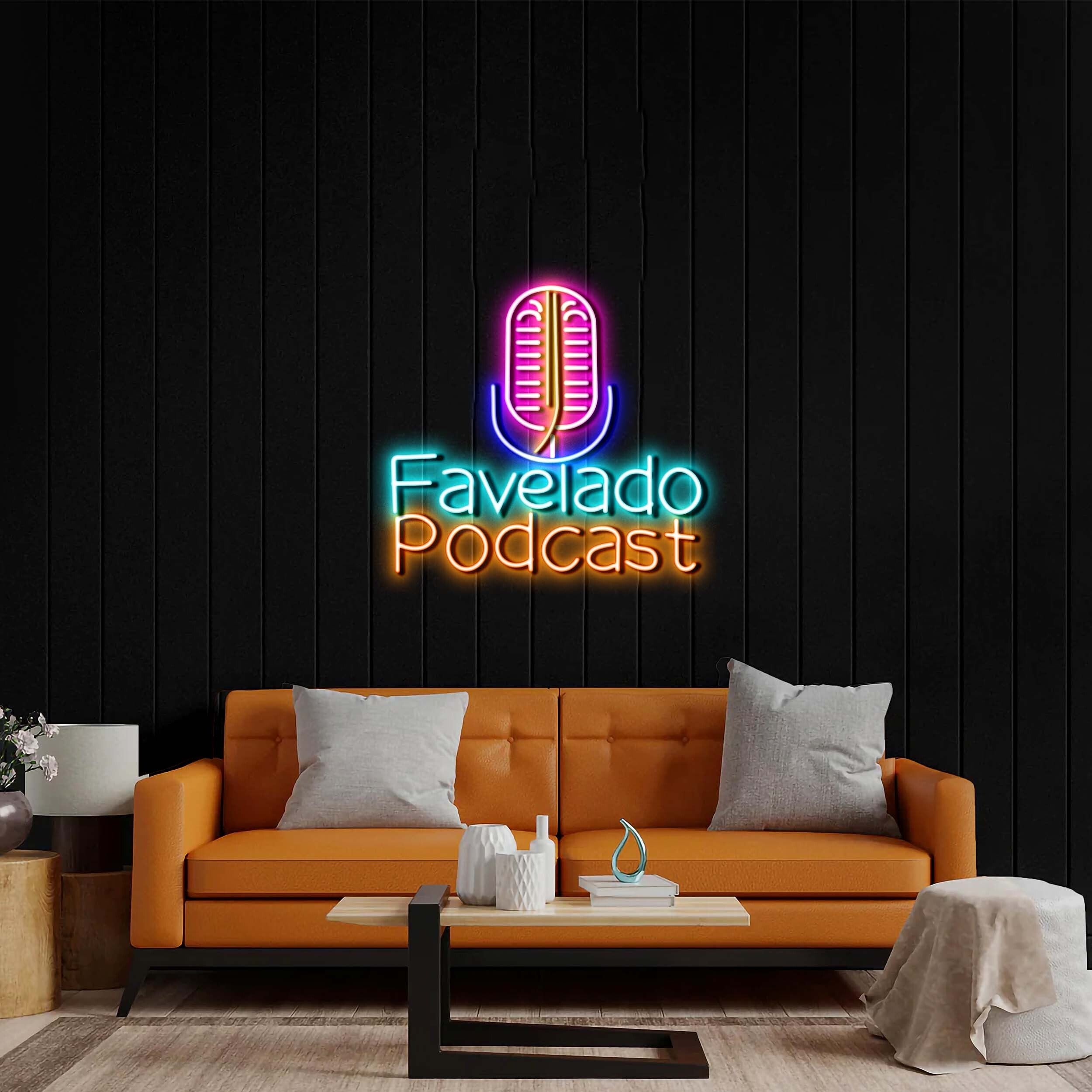 Favelado Podcast - Premium Neon Artwork