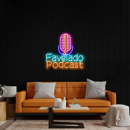 Favelado Podcast - Premium Neon Artwork