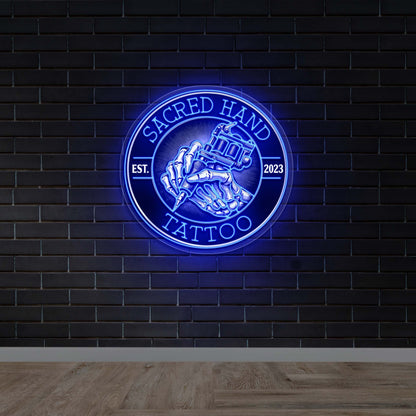 Sacred Hand Tattoo - Premium Neon Artwork