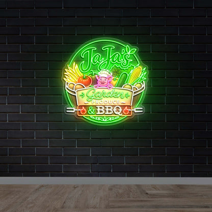 JAJA'S GARDEN PRODUCE BBQ - Premium Neon Artwork