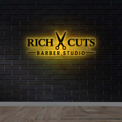 Rich Cuts Barber Studio - Premium Neon Artwork