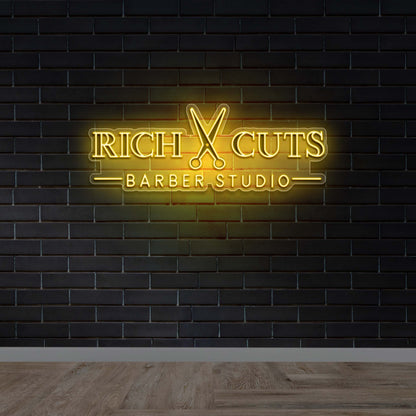 Rich Cuts Barber Studio - Premium Neon Artwork