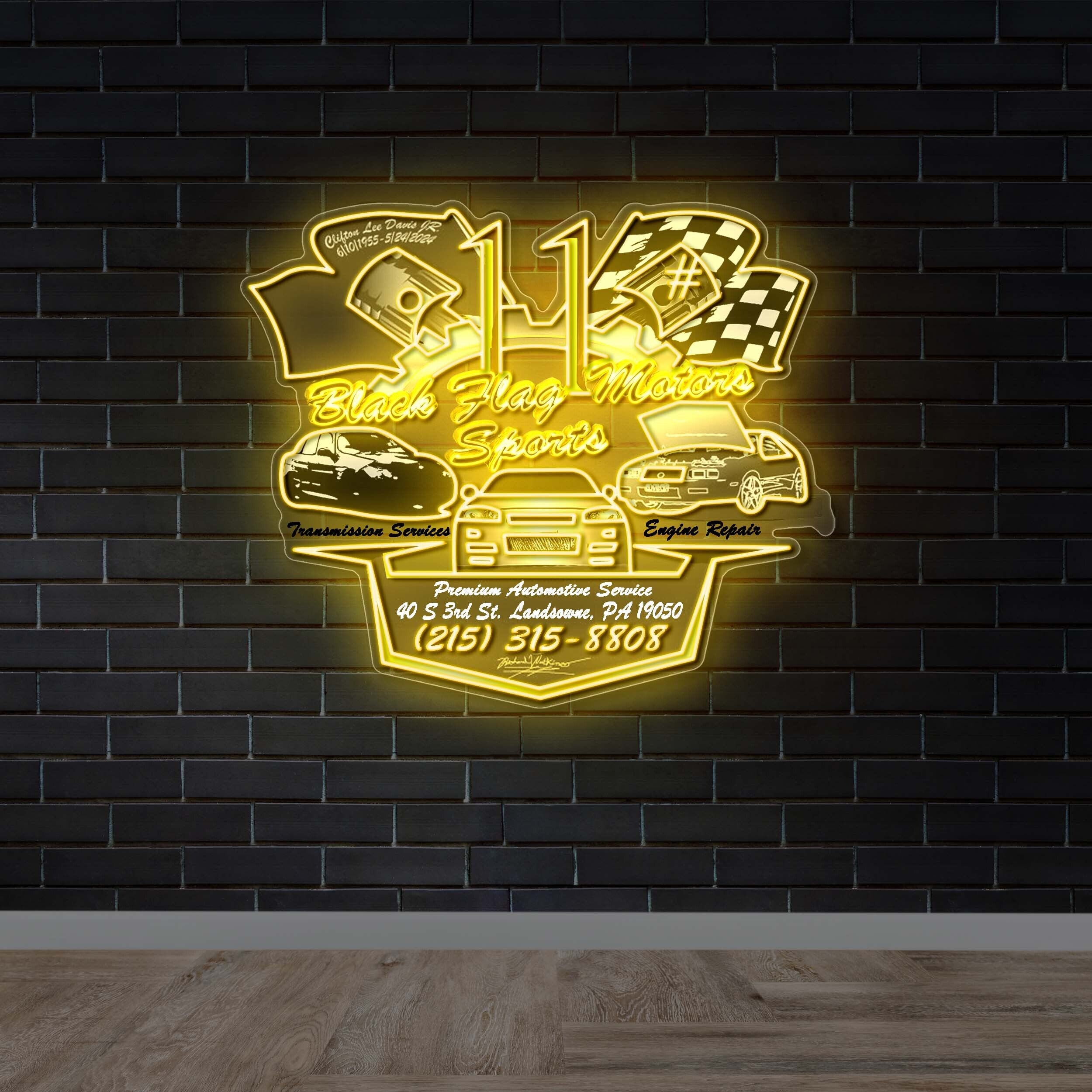 Black Flag Motor Sports - Premium Neon Artwork