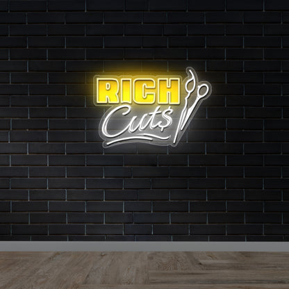 RICH CUTS - Premium Neon Artwork