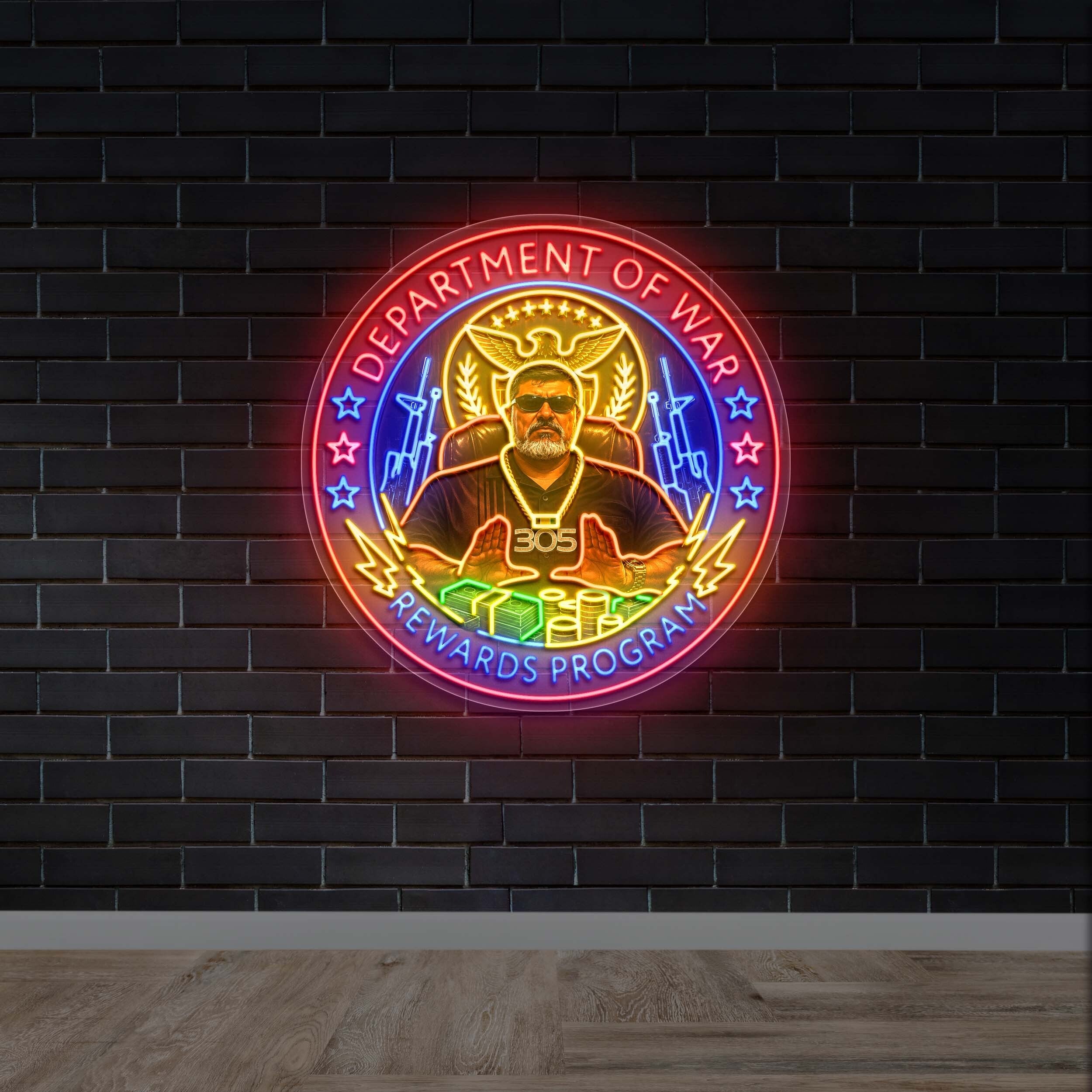 DEPARTMENT OF WAR REWARDS PROGRAM - Premium Neon Artwork