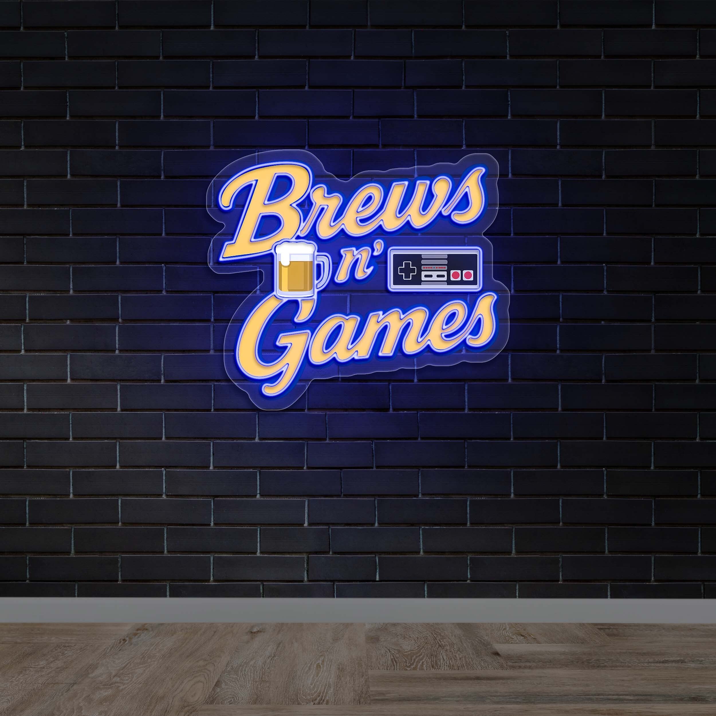Brews n' Games - Premium Neon Artwork