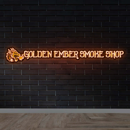 GOLDEN EMBER SMOKE SHOP - Premium Neon Artwork