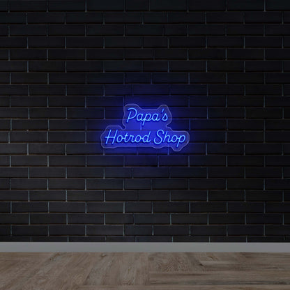 Papa's Hotrod Shop - Premium Neon Artwork