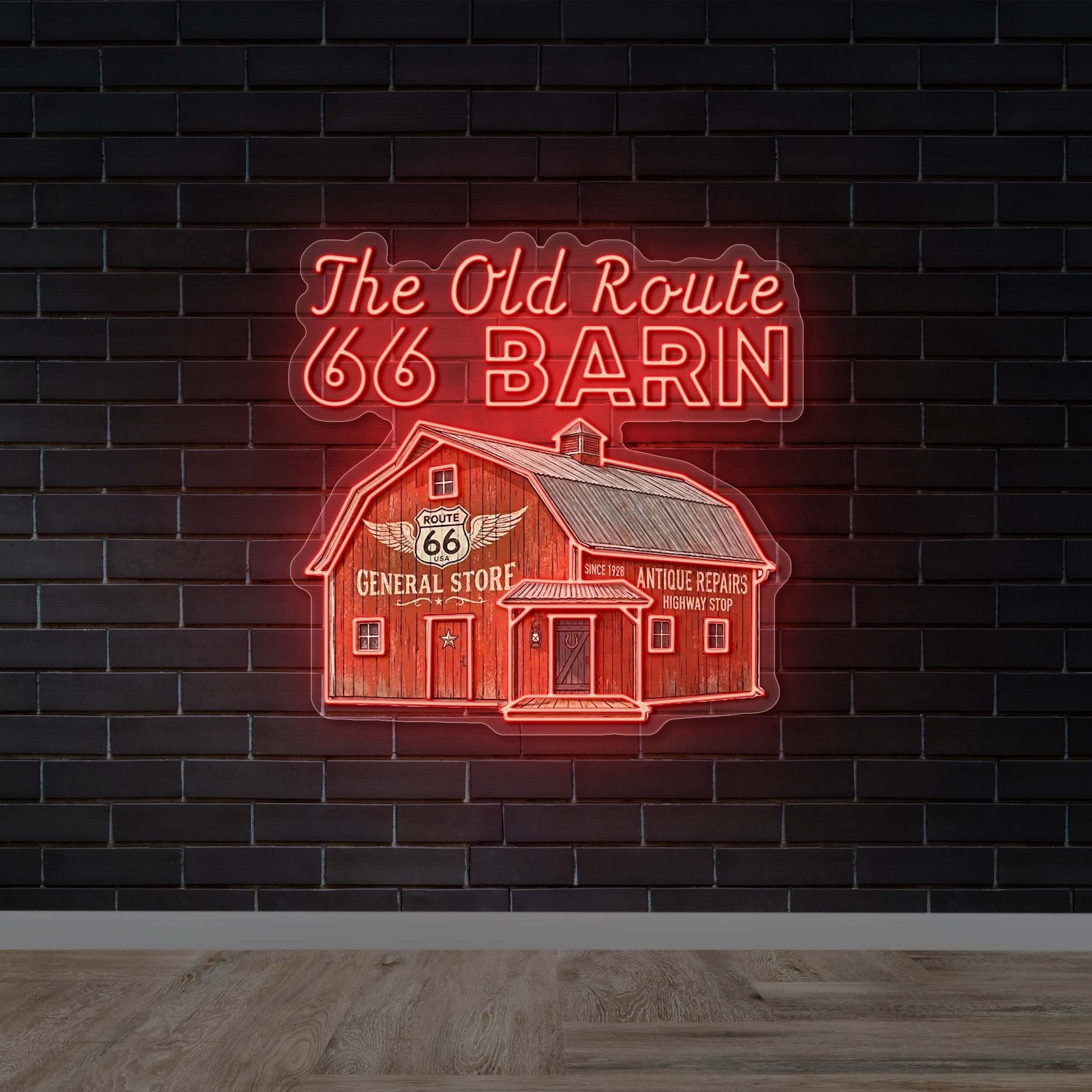 The Old Route 66 Barn | 2nd version - Premium Neon Artwork