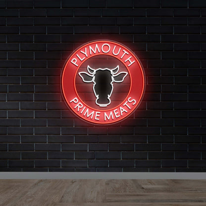 Plymouth Prime Meats - Premium Neon Artwork