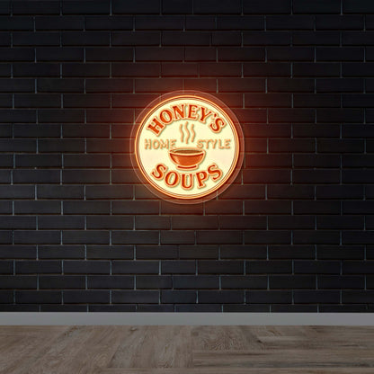 Honey’s Soups - Premium Neon Artwork
