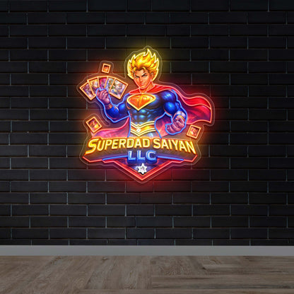 SUPERDAD Saiyan - Premium Neon Artwork