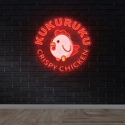 Kukuruku Crispy Chicken - Premium Neon Artwork