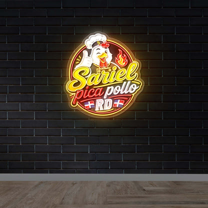 Sariel Pica Pollo RD | Circular - Premium Neon Artwork