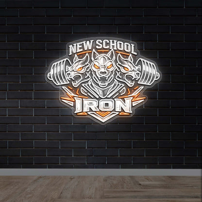 New School Iron - Premium Neon Artwork
