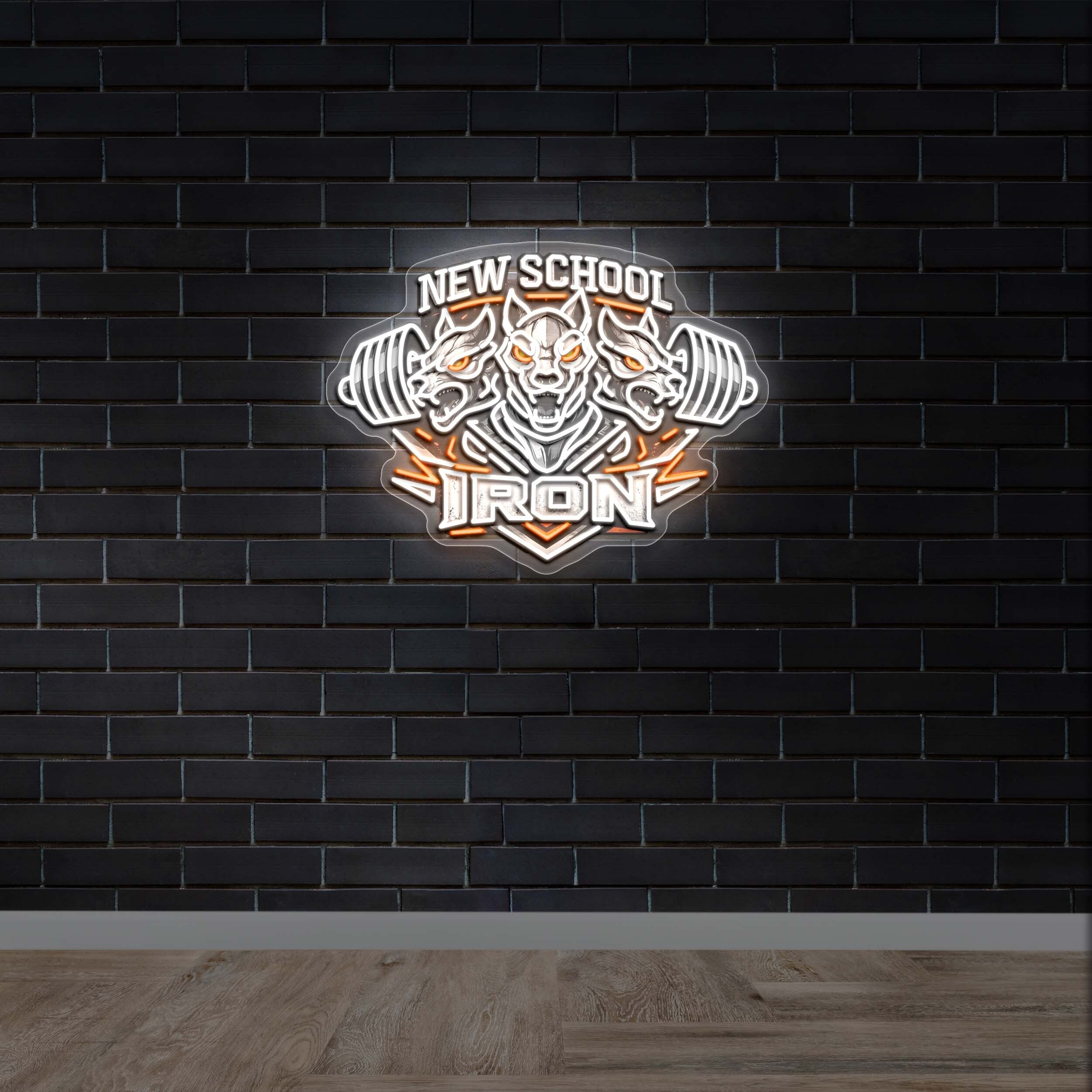 New School Iron - Premium Neon Artwork