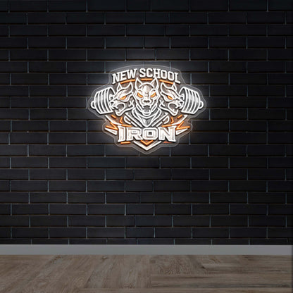 New School Iron - Premium Neon Artwork