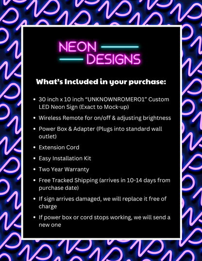 UNKNOWNROMERO1 - Premium Neon Artwork