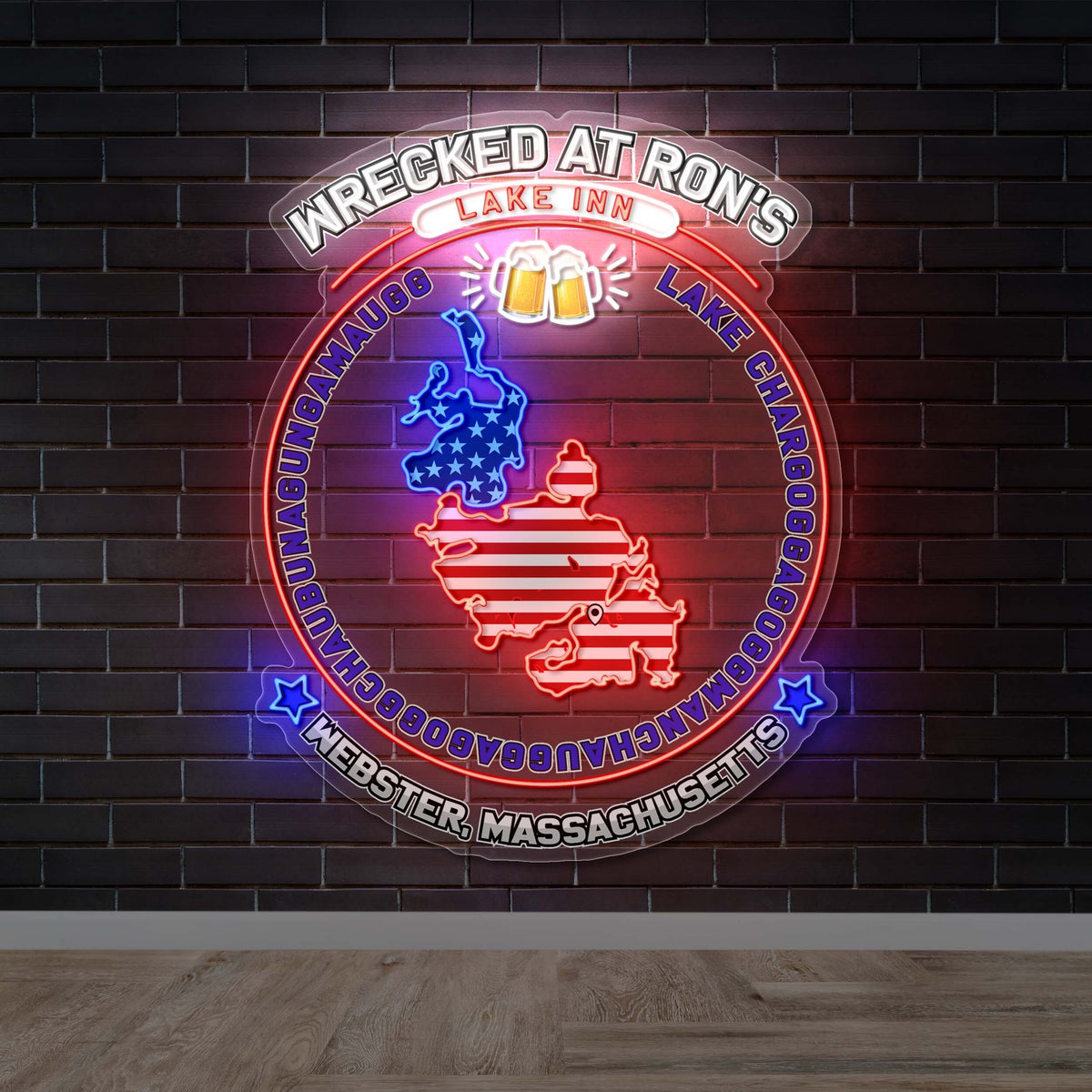 Wrecked at Ron's Lake Inn - Premium Neon Artwork