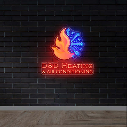 D&D HEATING & AIR CONDITIONING - Premium Neon Artwork
