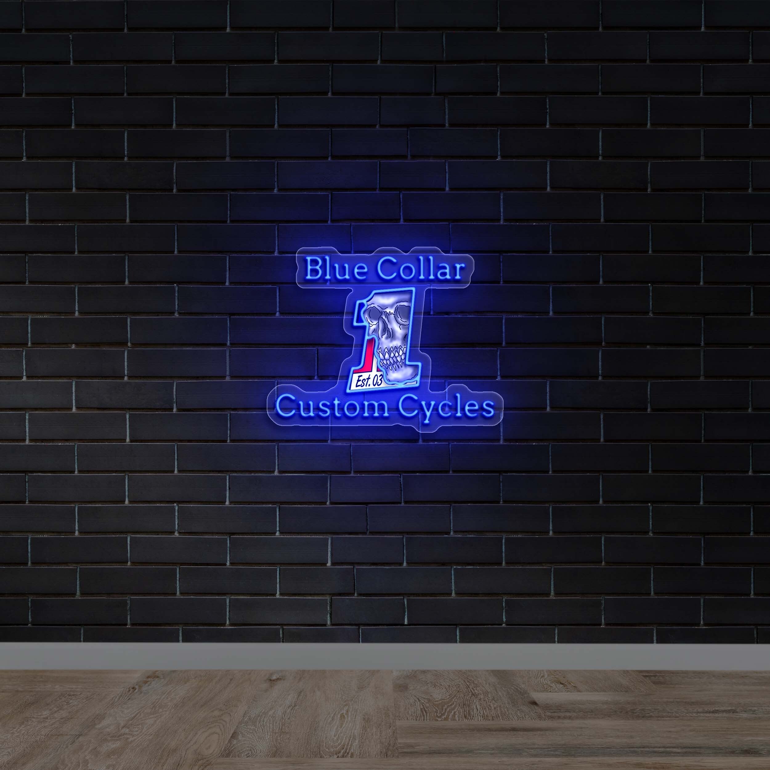 BLUE COLLAR (without bottom text) - Premium Neon Artwork