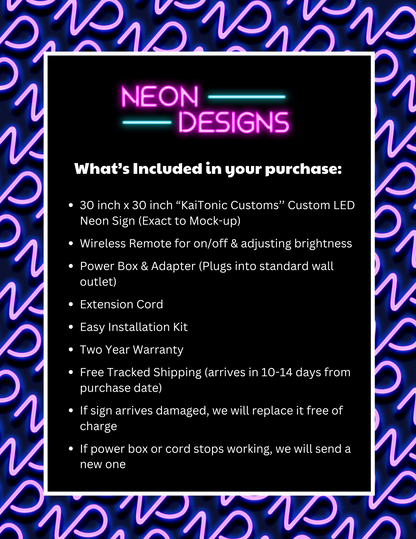 KaiTonic Customs - Premium Neon Artwork