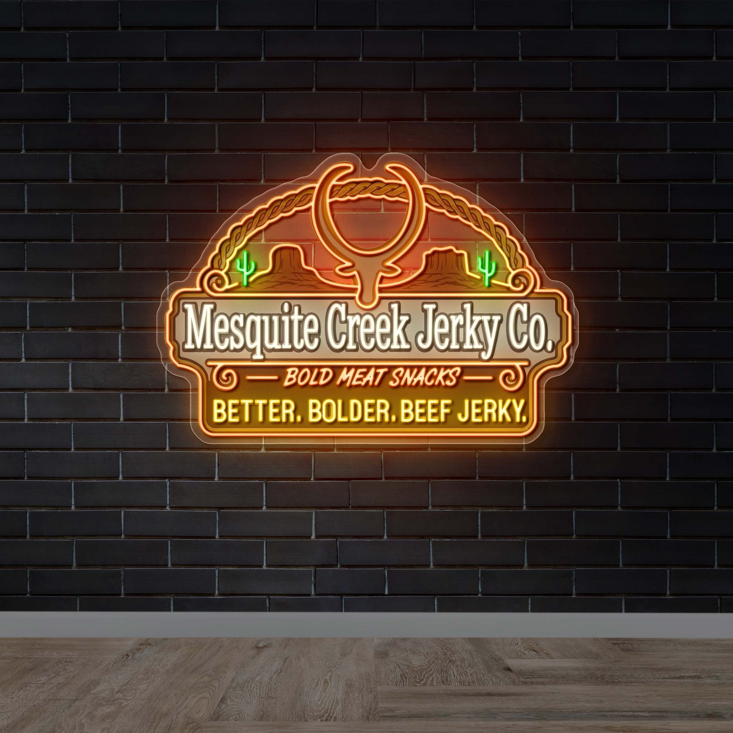 Mesquite Creek Jerky Co. - Premium Neon Artwork