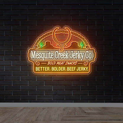 Mesquite Creek Jerky Co. - Premium Neon Artwork