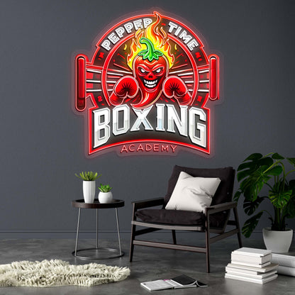 PEPPER TIME BOXING - Premium Neon Artwork