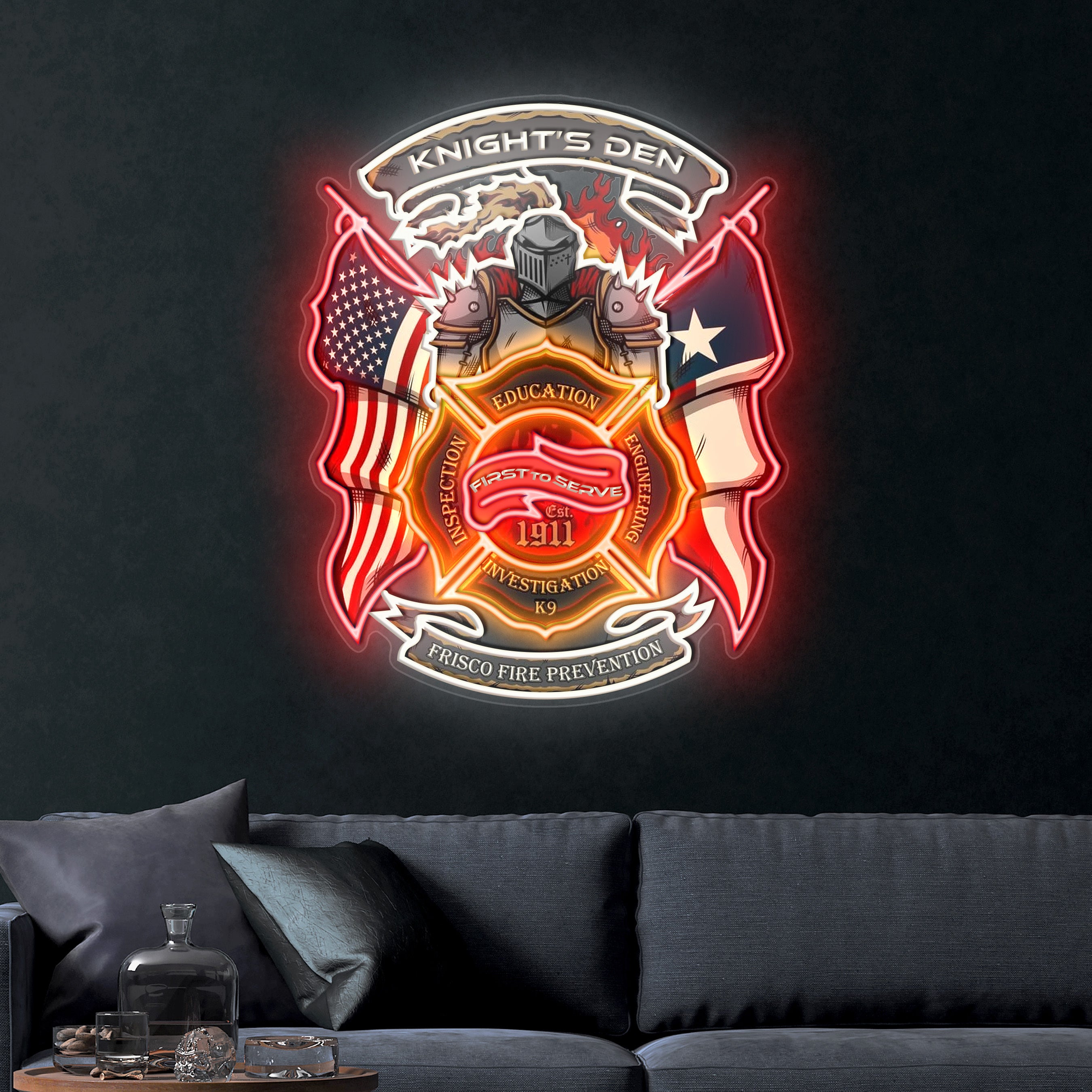 Knight's Den – Premium Neon Artwork