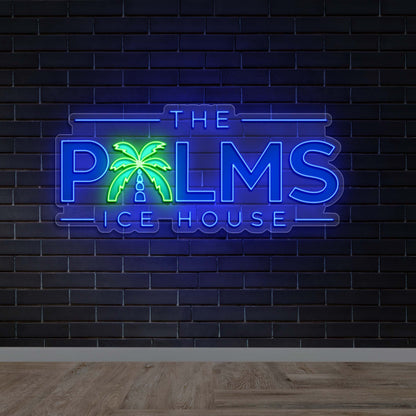 THE PALMS ICE HOUSE - Premium Neon Artwork