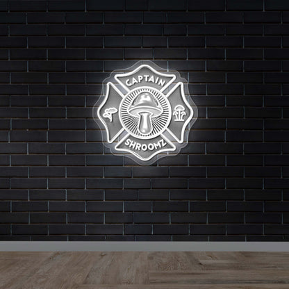 CAPTAIN SHROOMZ - Premium Neon Artwork