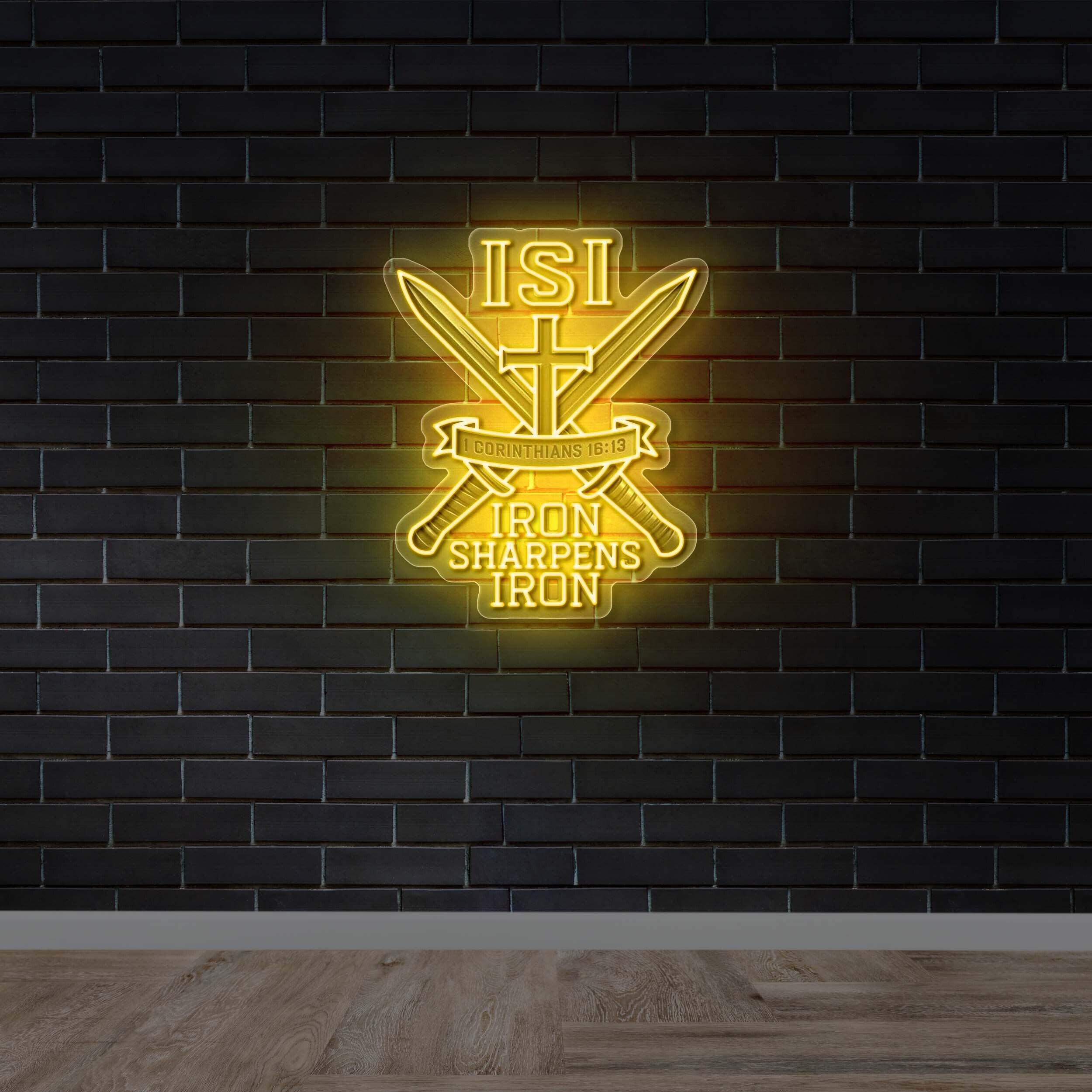 Iron Sharpens Iron -  Premium Neon Artwork