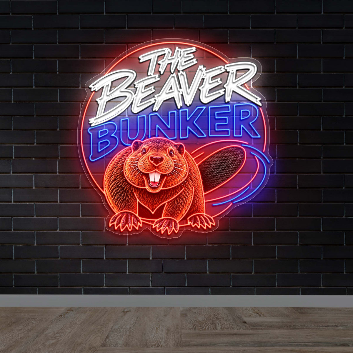 The Beaver Bunker Circular Neon Sign - Premium Neon Artwork